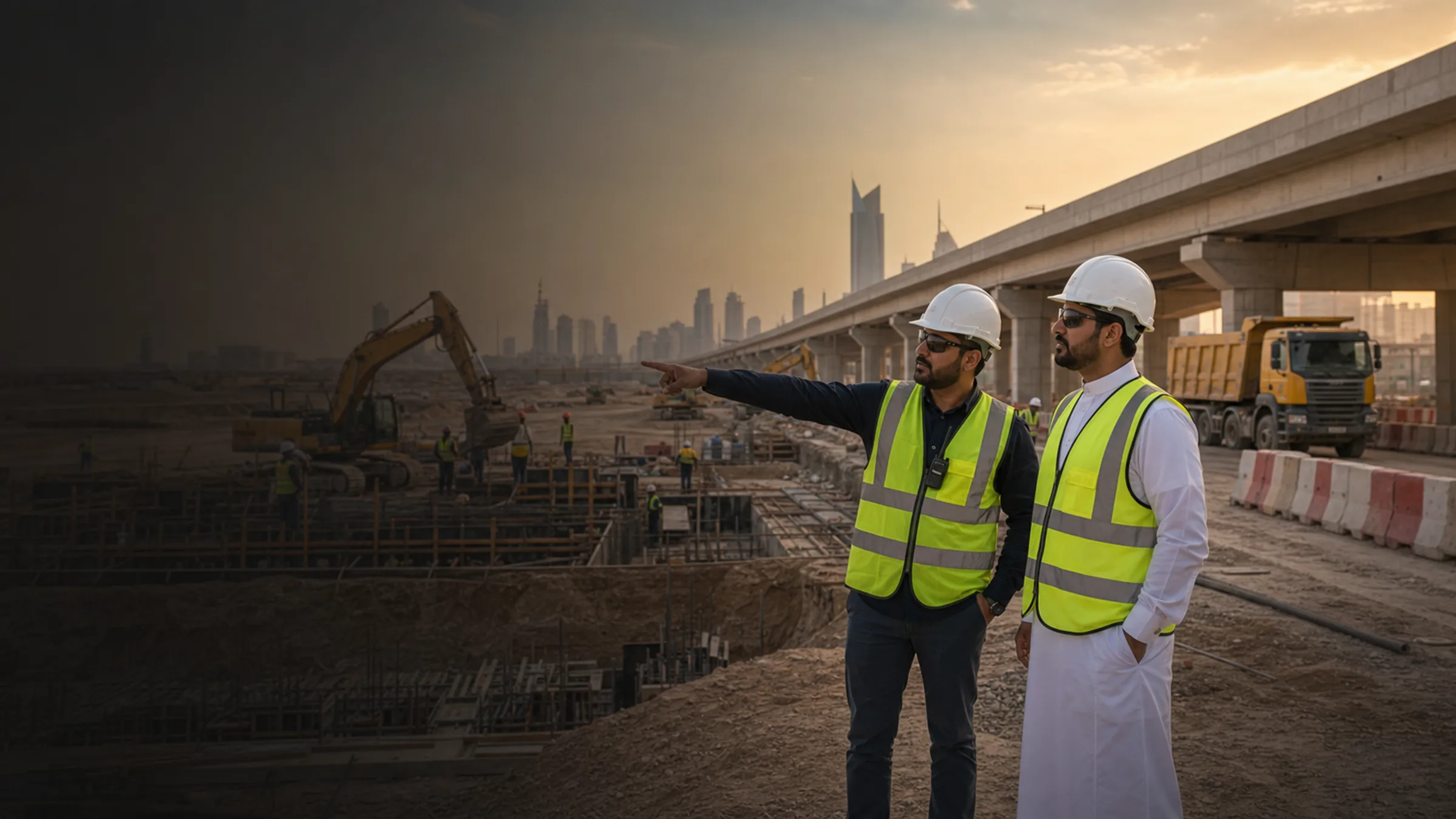 No-logo safety and quality construction site image for Al Khayer Al Arab.